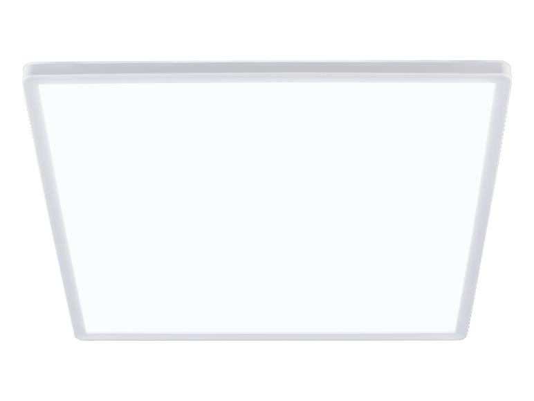 Platte LED-lamp met wit frame.