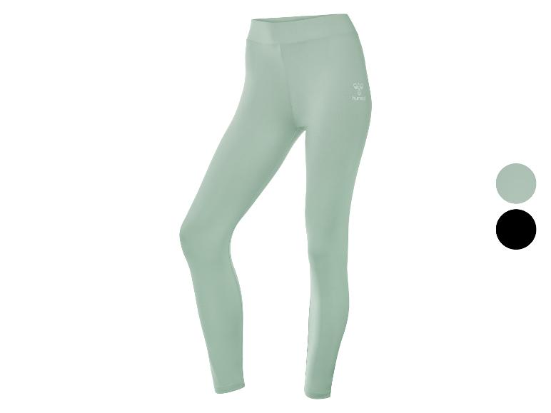 Hummel leggings in een lichte groene kleur.