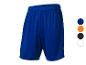 Blauwe sport shorts in verschillende kleuren.