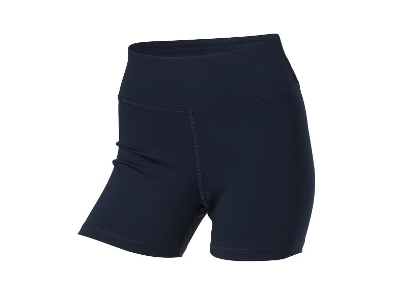Donkerblauwe sportshorts voor dames met hoge taille