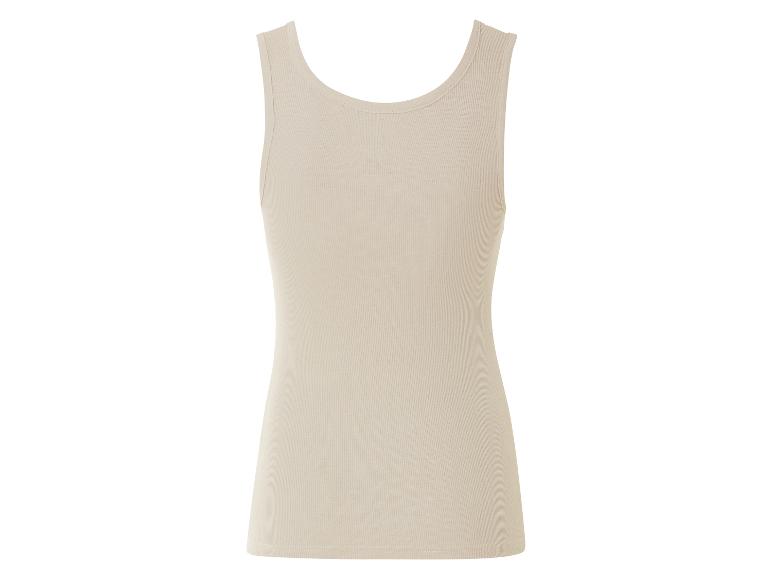 Beige geribbeld tanktop.