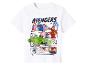 Wit T-shirt met Avengers-print: Captain America, Iron Man, Hulk en Thor.