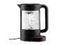 Bodum waterkoker in zwart en transparant met kokend water