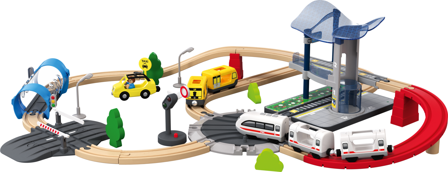 LUPILU XL houten treinset, city express of dinopark