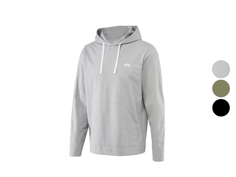 Lichtgrijze hoodie met witte trekkoorden en kangoeroezak, met kleuropties.