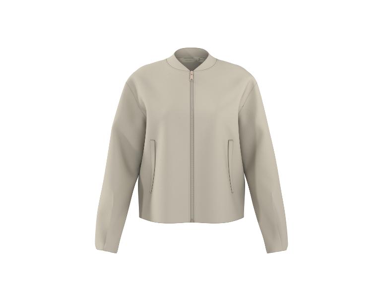 Beige bomberjack met rits en zijzakken
