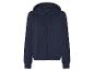 Donkerblauwe hoodie met rits.
