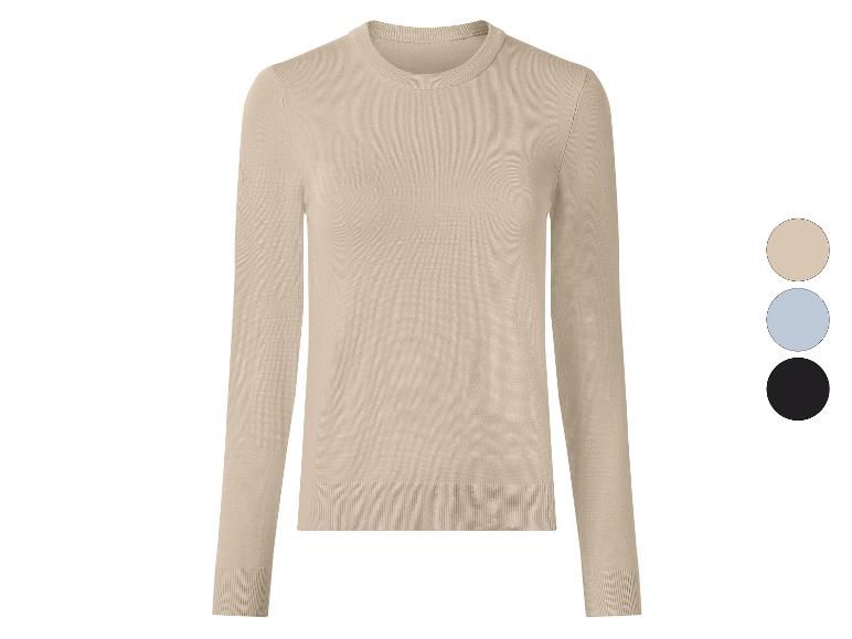 Beige trui met lange mouwen en ronde hals, met kleuropties