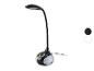Zwarte LED-bureaulamp met flexibele arm en gekleurde lichtbasis