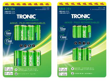 TRONIC® Oplaadbare batterijen 8-pack