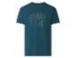 Blauw T-shirt met 'SUNSHINE MAKE YOUR OWN' opdruk en zonnestraalgrafiek