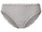 Dames geribde katoenen slip met kanten details, lichtgrijs.
