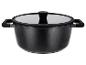 Zwarte pan met deksel en handvatten