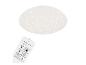 Ronde plafondlamp met sterrenpatroon en afstandsbediening.