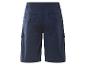 Donkerblauwe cargo shorts.