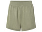 Groene gebreide shorts met elastische tailleband.