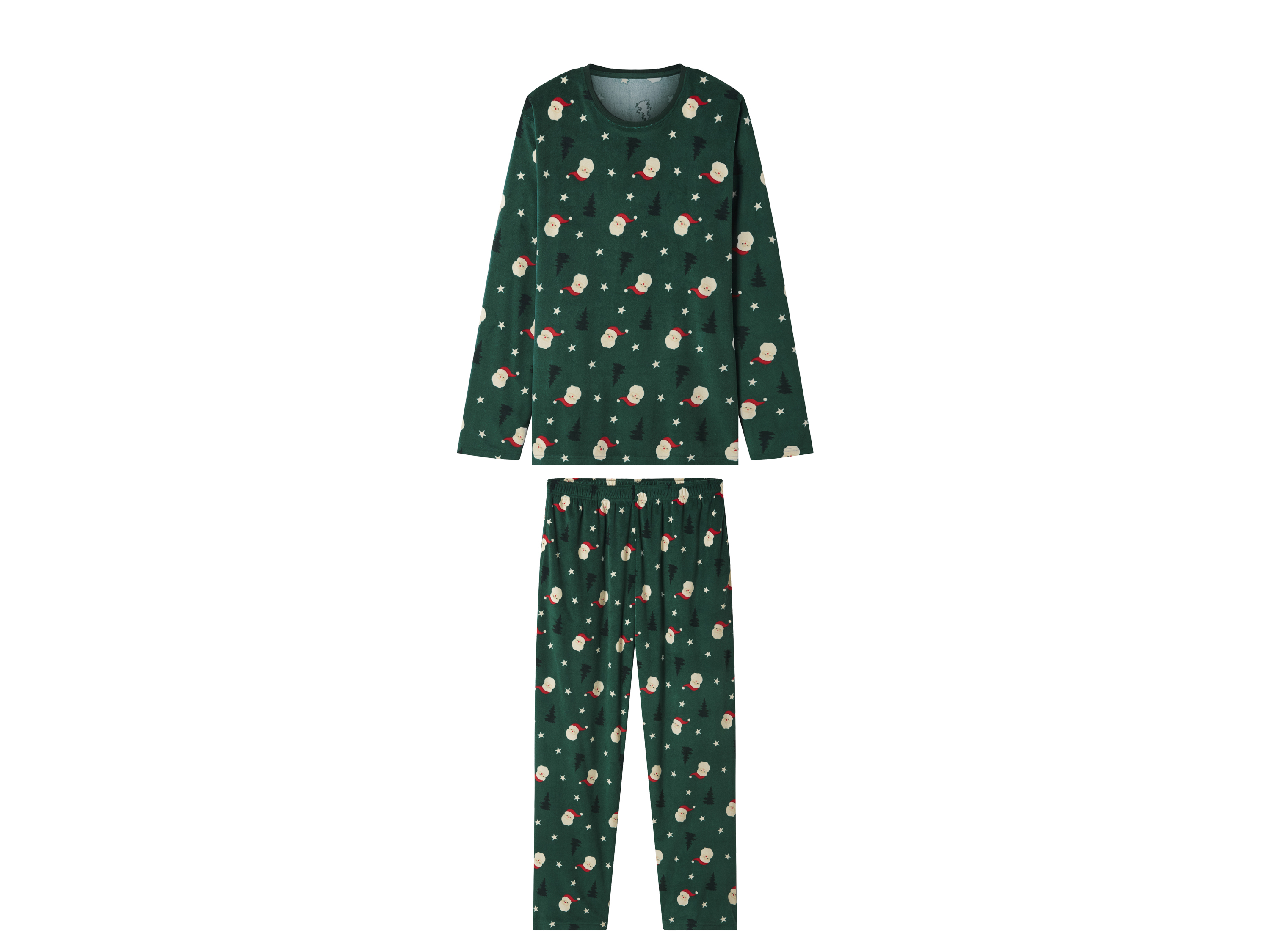 esmara Men Velours heren kerstpyjama (Groen, L)