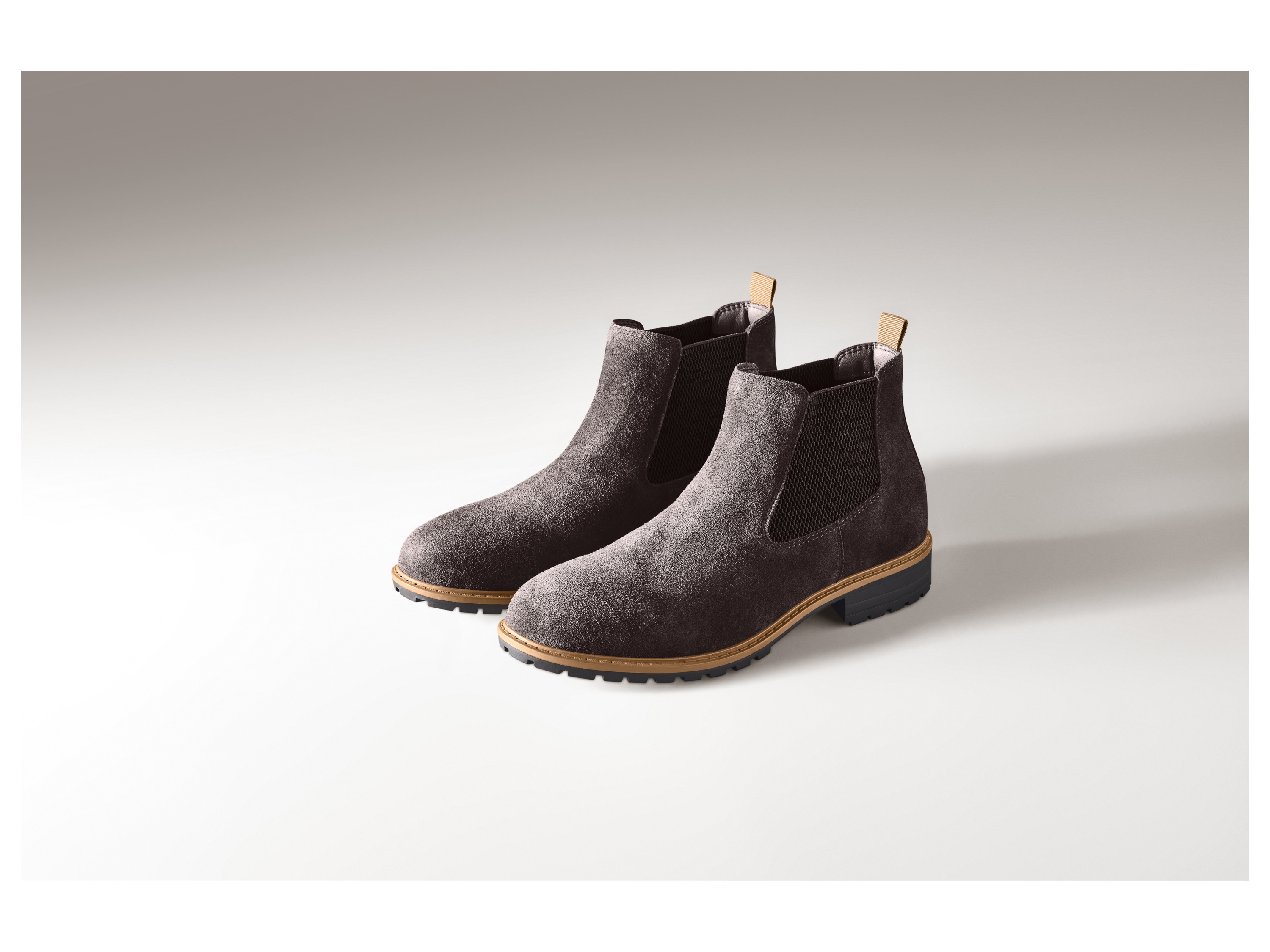 ESMARA MEN Heren chelsea boots van leer (Bruin, 44)