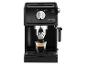 Zwart De'Longhi espressomachine met een glazen kopje