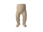 Beige babypanty met een geribbelde textuur.