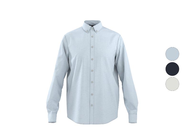 Herenoverhemd met lange mouwen, lichtblauw, met drie kleuropties.