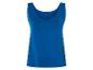 Een effen donkerblauwe tanktop.