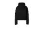 Zwarte hoodie met lange mouwen en elastische zoom.