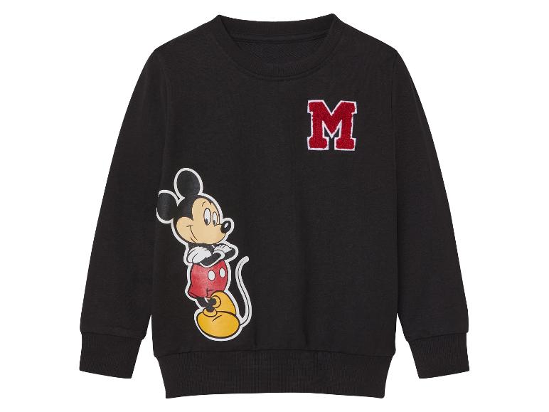 Zwarte kindertrui met Mickey Mouse en geborduurde M.