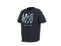 Donkerblauw T-shirt met vier lichtblauwe surfplanken en de tekst 'OLDEN HOUR'.