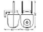 Technische tekening van een beveiligingscamera met afmetingen: 147mm hoogte, 93mm breedte, 102mm diepte.