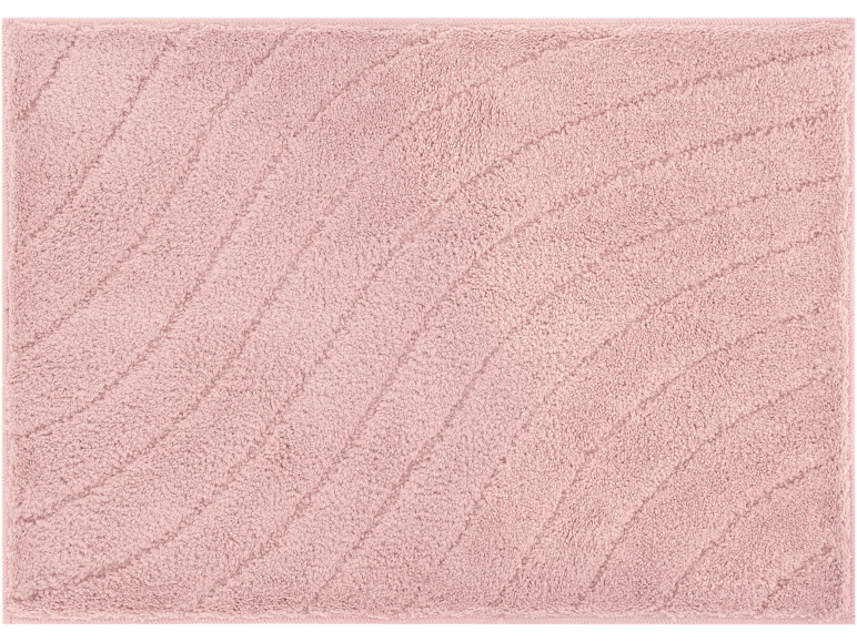 Roze badmat met een subtiel golvend gestreept patroon.