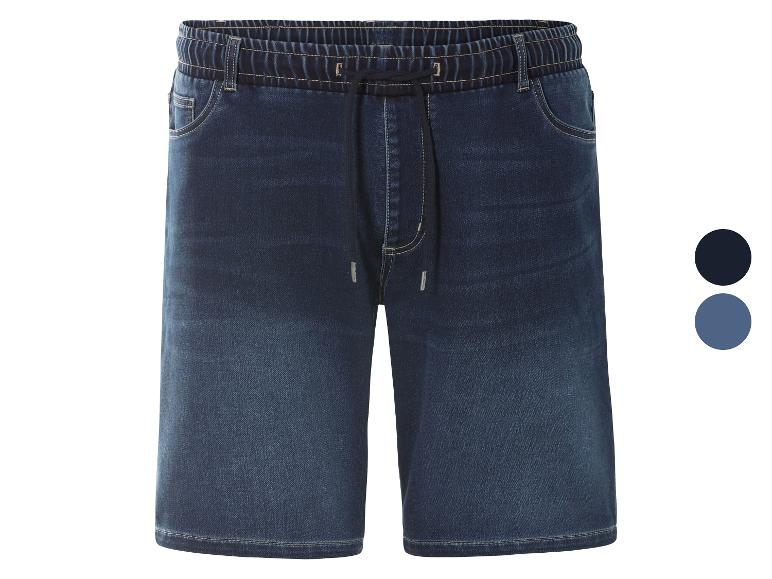 Jeans shorts met trekkoord, verkrijgbaar in diverse kleuren.