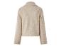 Beige damesfleecejack met hoge kraag, achteraanzicht