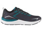 Zwarte hardloopschoenen met teal details.