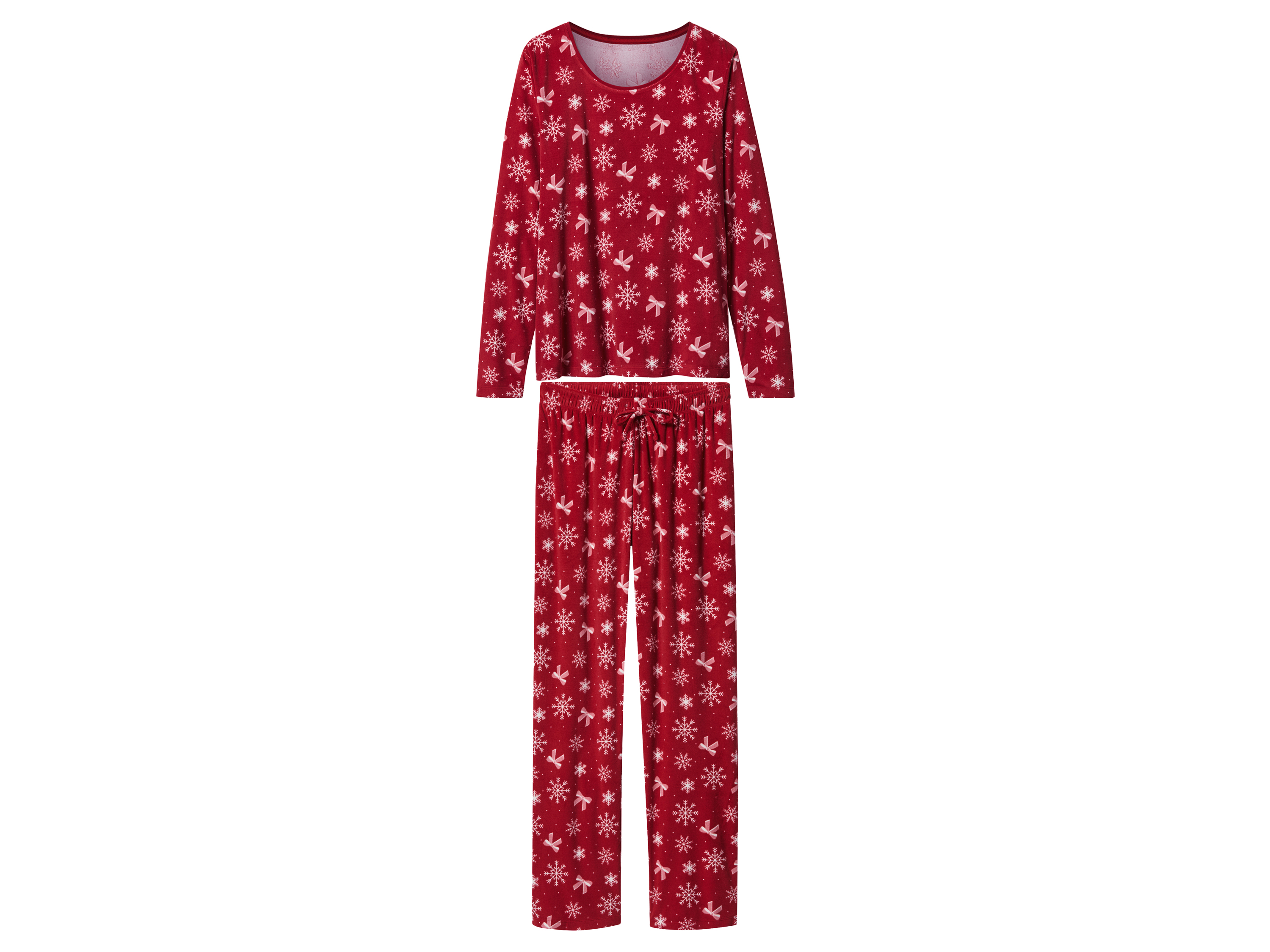 esmara Velours dames kerstpyjama (Rood, XS (32/34))