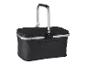 Zwarte picknickmand met aluminium handvat en ritssluiting.