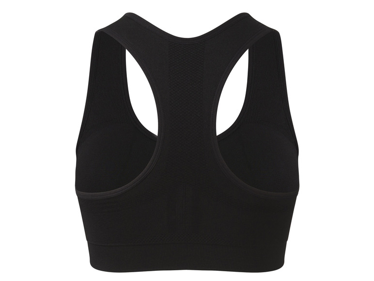 Een zwarte sportbeha met racerback