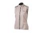 Lichtgewicht mouwloos hardloopvest in beige met zwarte rits en reflecterende details