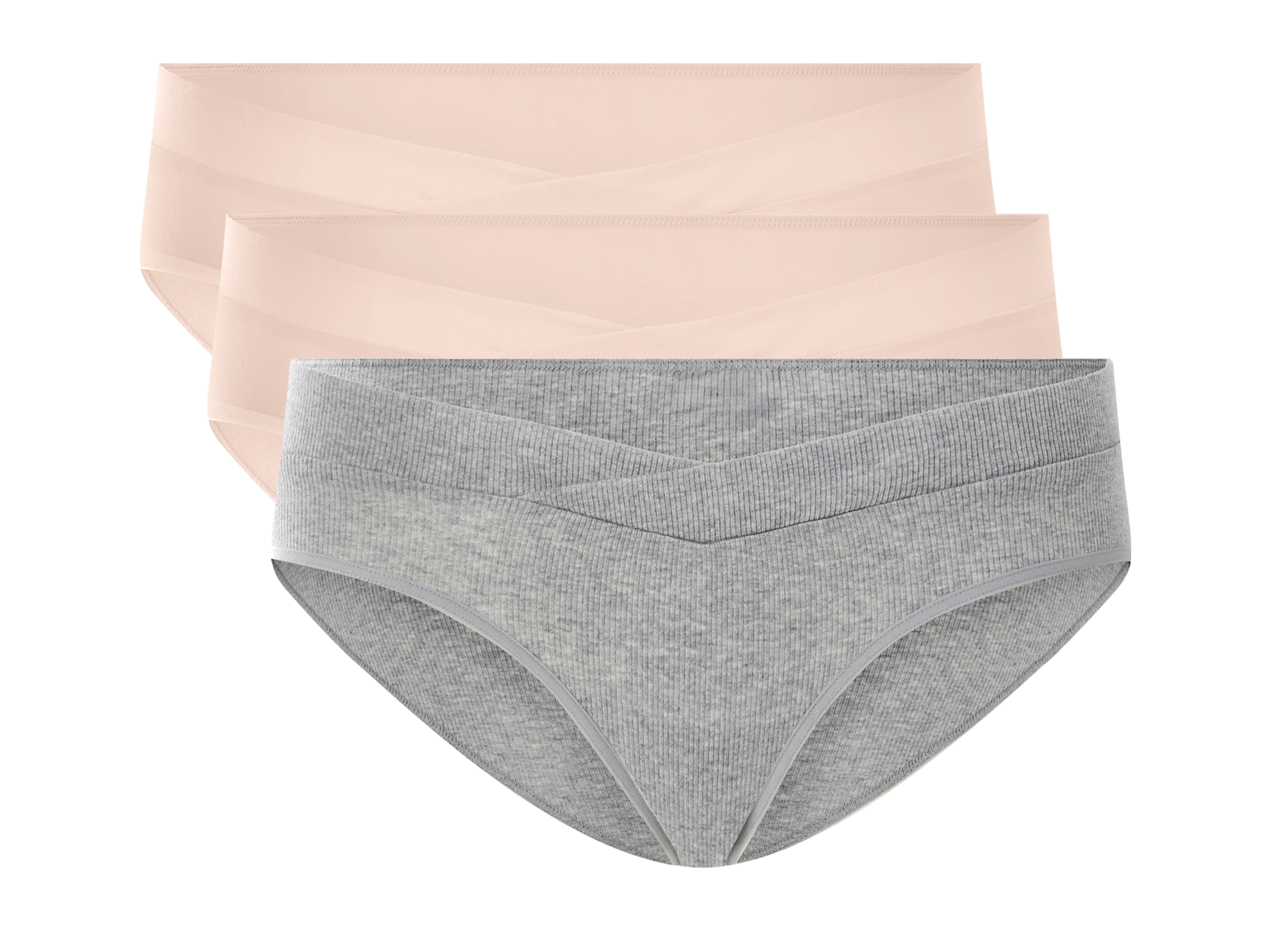 ESMARA Dames onderbroeken, 3 stuks (Grijs/lichtroze, XL (48/50))