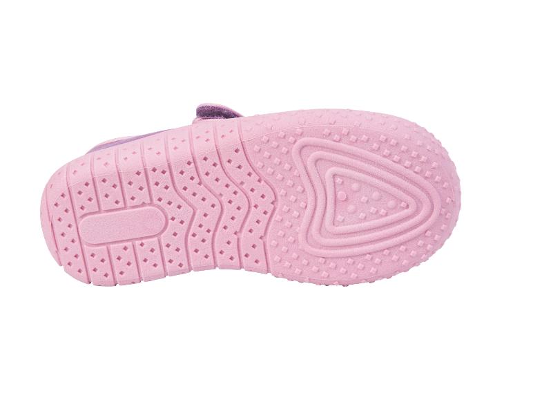 Roze kinderzool met antislip patroon.