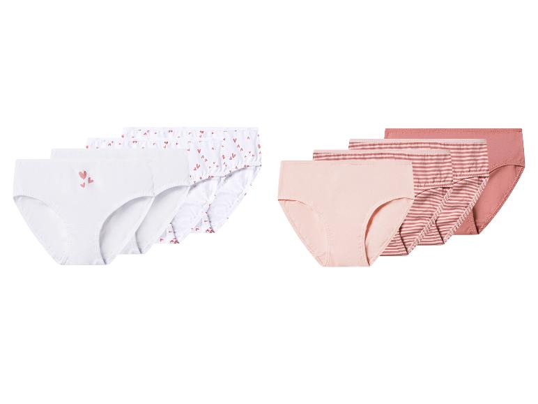 Meisjesonderbroeken: wit met hartjes en roze gestreept