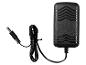 Zwarte stroomadapter met een kabel en een DC-connector.