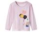 Roze longsleeve voor meisjes, met klittenballonnen en een schattig katje.