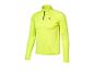 Neongele sportshirt met lange mouwen, een kwartritskraag en een klein logo op de borst.