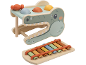 Houten krokodil hamertje-tik speelgoed met xylofoon in pastelkleuren.