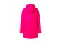 Een roze regenjas met capuchon.