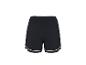 Zwarte sportshorts met witte zomen.