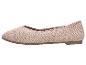 Beige gebreide ballerina's met vierkante neus en platte zool.
