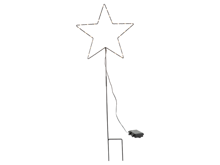Verlichte kerstster met grondpin en batterijhouder.