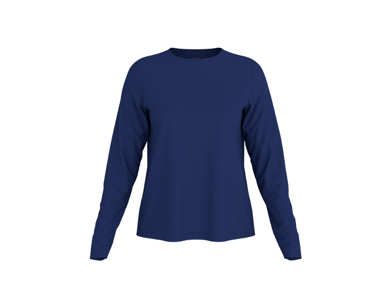 Donkerblauw dames T-shirt met lange mouwen